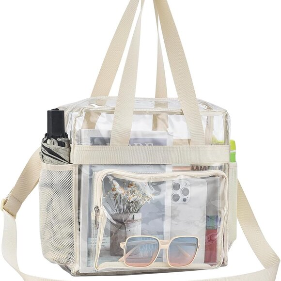 Premium Stadium Approved Clear Tote Bag - Adjustable Strap & Easy Clean - Picture 2 of 9